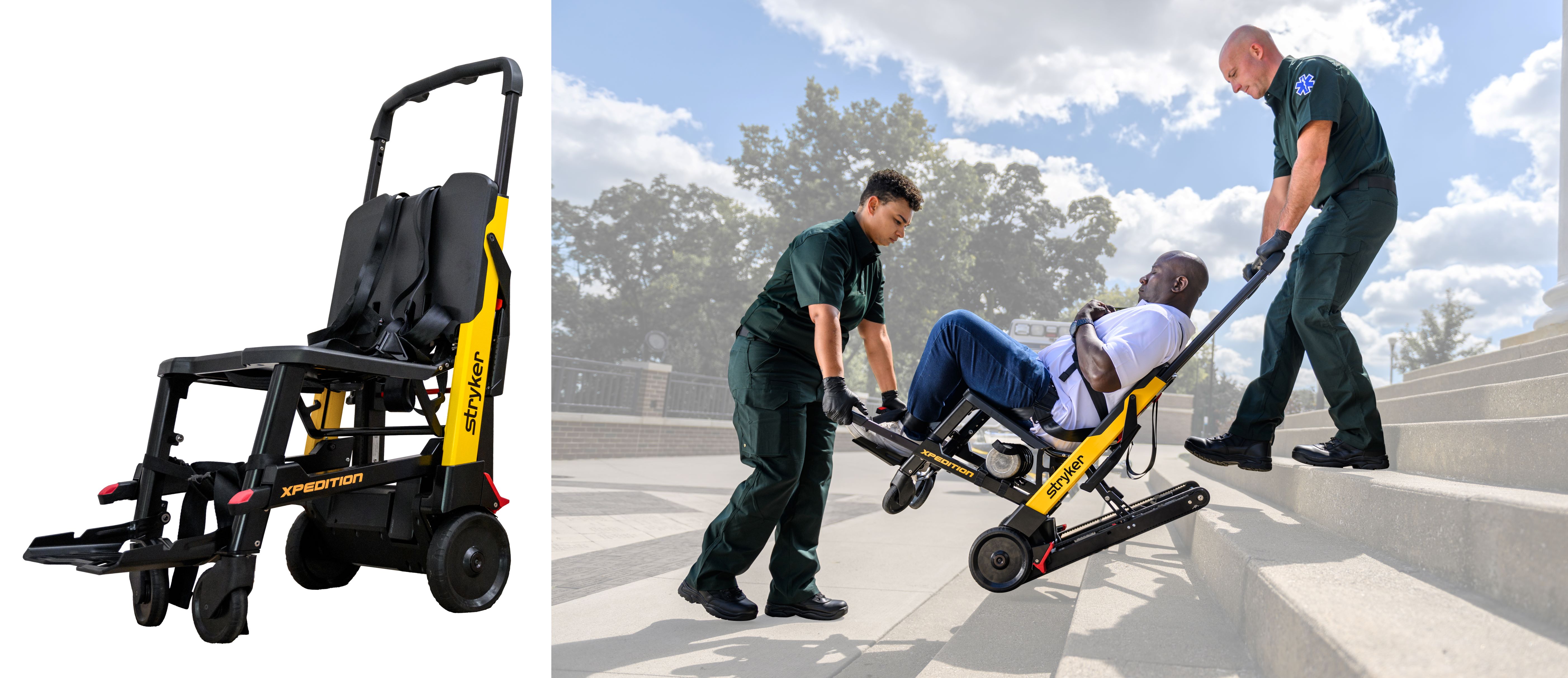 日本ストライカー 傷病者の階段搬送をサポートする 電動リフトチェア